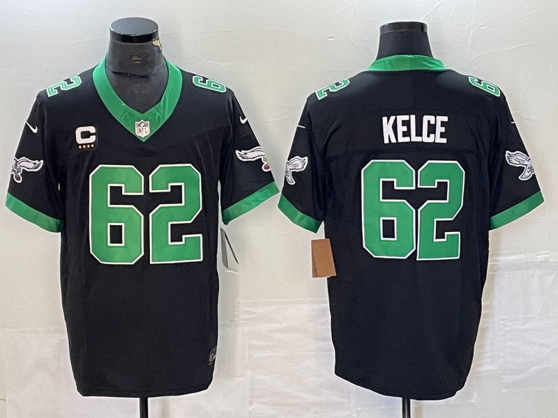 Men's Philadelphia Eagles Jason Kelce #62 Black Jersey